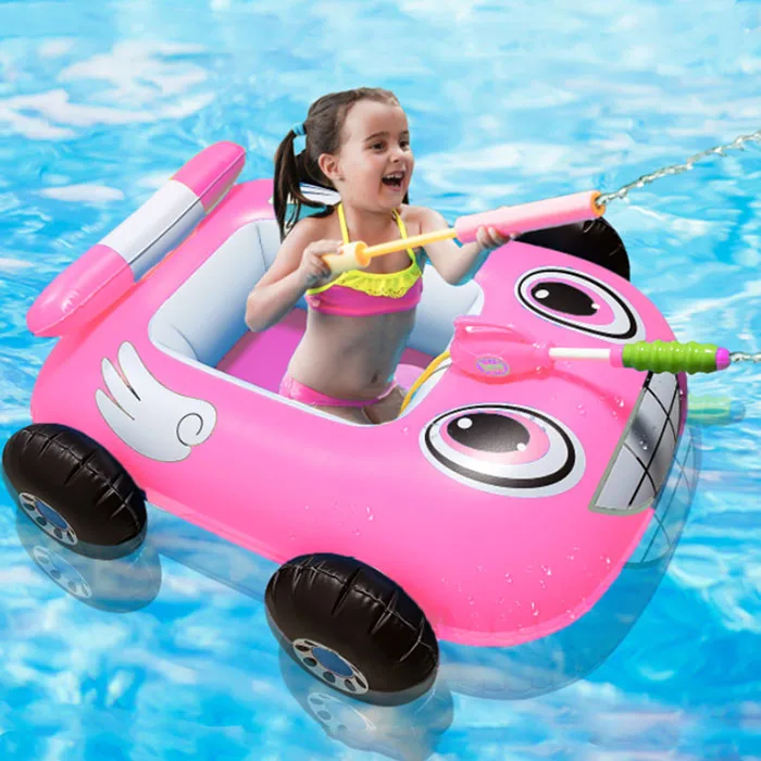 

Drop shipping Inflatable water gun car circle portable children explosion-proof swimming ring kids