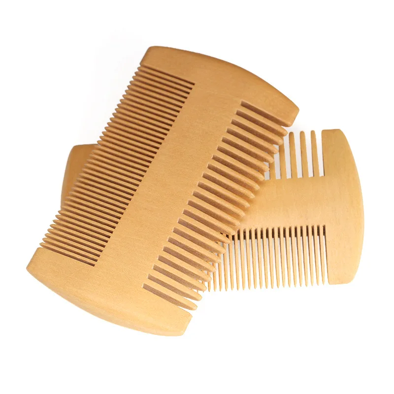 

Private Label Portable Wooden Beard Comb With Fine And Coarse Teeth For Men Moustache, Natural wood/customized