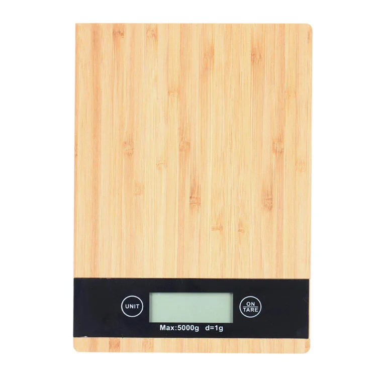 

Scale Kitchen Mini LCD Display Screen Weight Food OEM Digital Kitchen Bamboo Colorful Plastic and Stainless Steel Platform