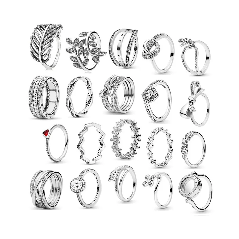 

Thailand factory new original LOGO S925 sterling silver joyas Anillo jewelry pulsera Pandora rings 1 1 bracelet charm