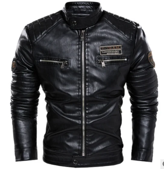 

2021 New Men's PU Motorcycle clothing Leather Jacket Coats For Men