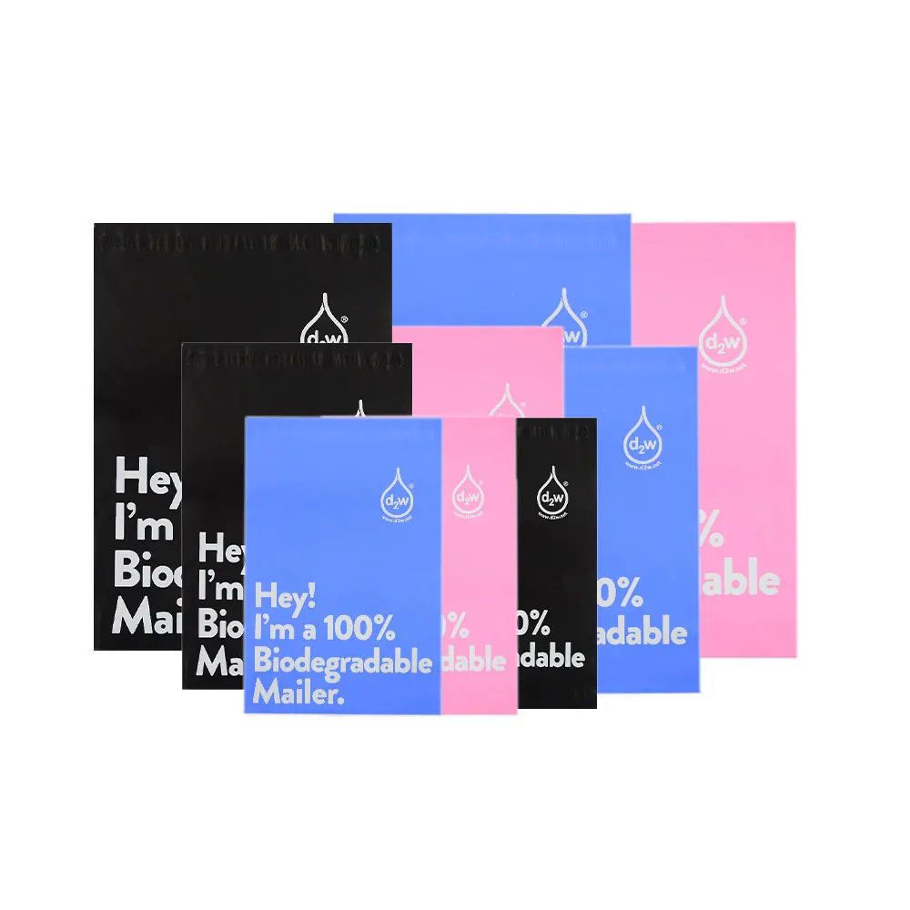 

D2W Biodegradable Poly Mailers Custom Logo Printed Plastic Mailing Bags for Clothing Garments Shipping Packages Ready to Ship