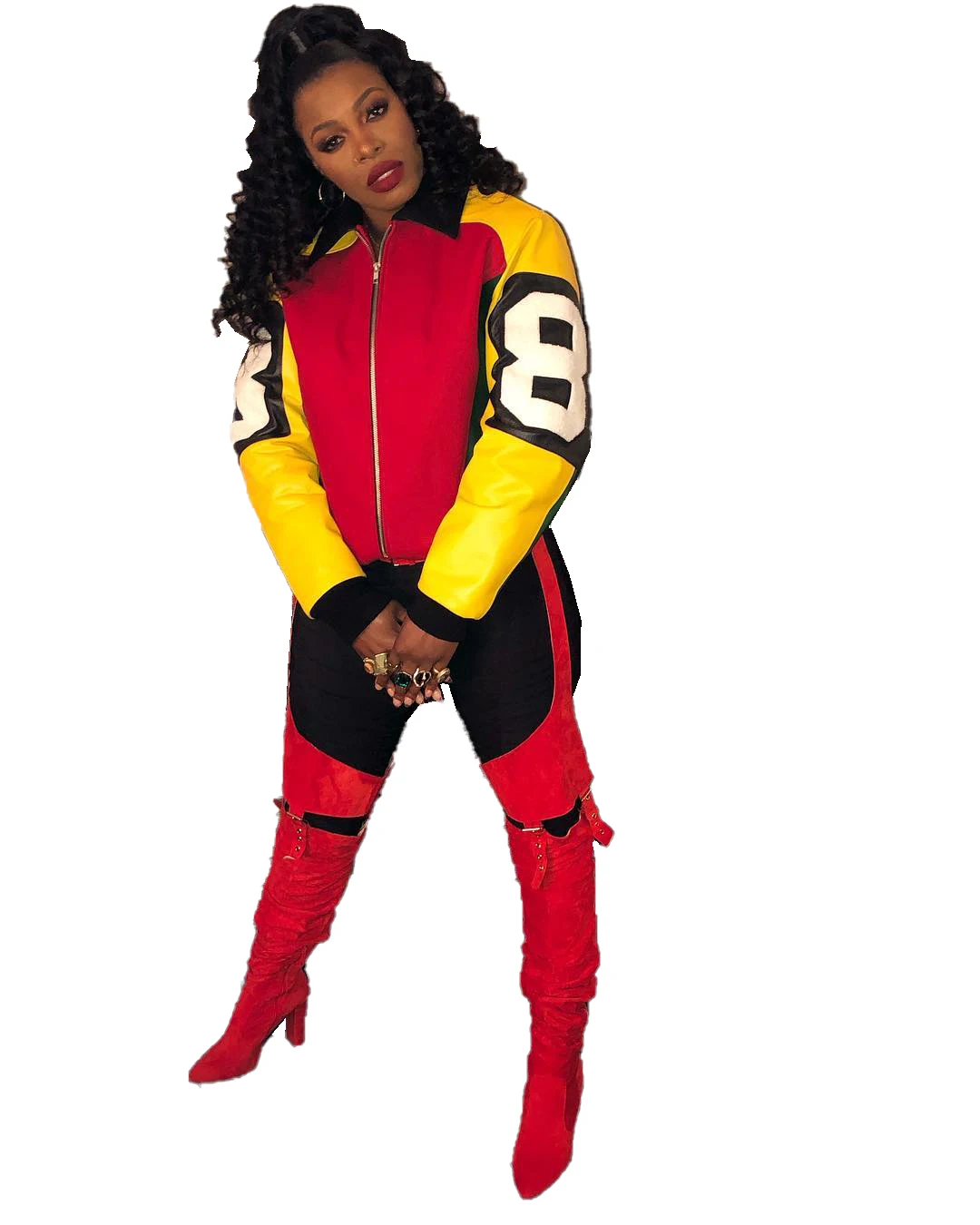 

African National Casual Color block Zipper Jacket