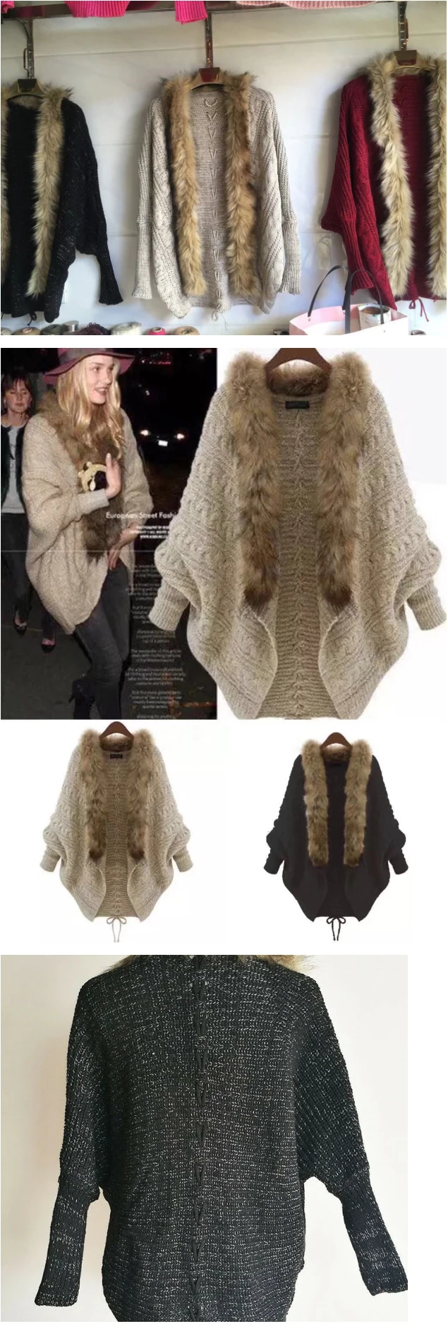 plus size sweater with fur collar