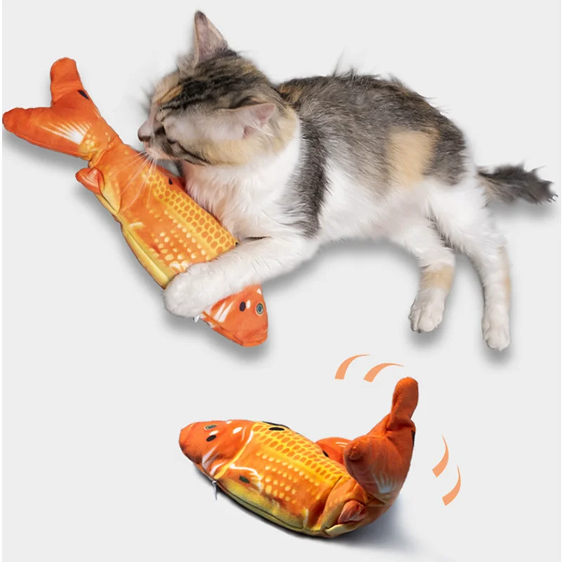 

Usb Electric Moving Catnip Dancing Fish Cat Toy Cat Flapping Kicker Electric Simulation Flippity Fish Interactive Cat Toy