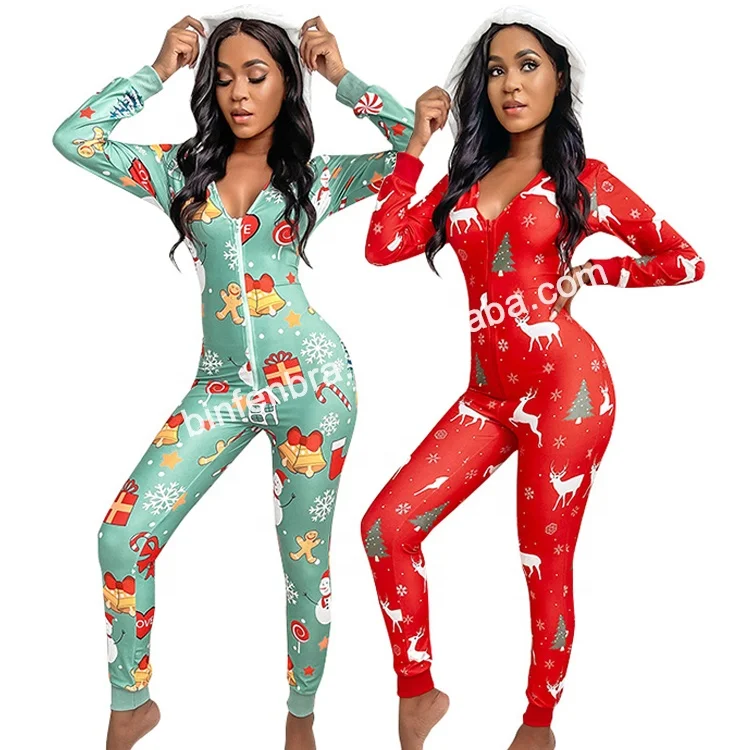 

9116 Plus Size Sexy V Neck Printed Cartoon Animal Romper Sleepwear Wholesale Adult Hooded Onesie Pajamas Christmas Onesie Woman, 7 colors: red, green, black, blue, red-cat, red-deer, navy-blue