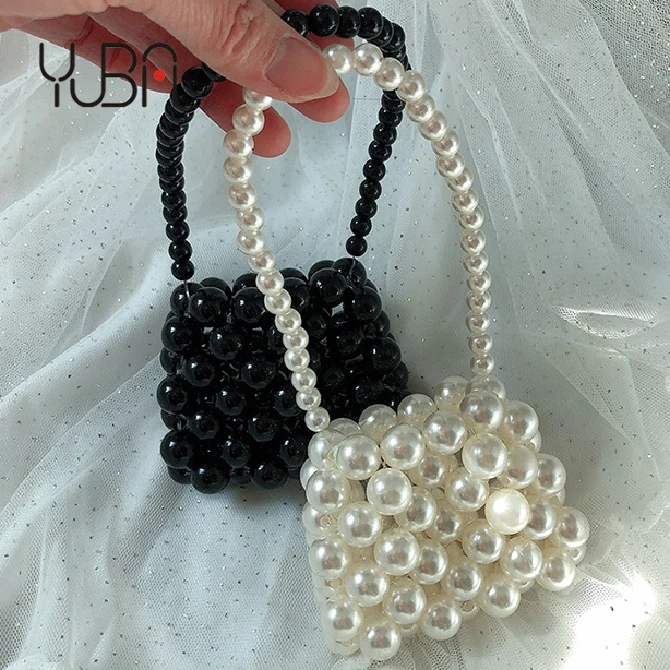

High end acrylic purses black and white beaded mini bagDesigner
