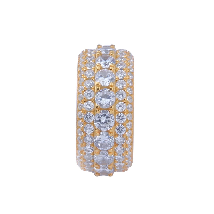 

Top Grade Zircon Paved Iced Out Anti-Oxidation Mens Hip Hop 925 Silver Ring