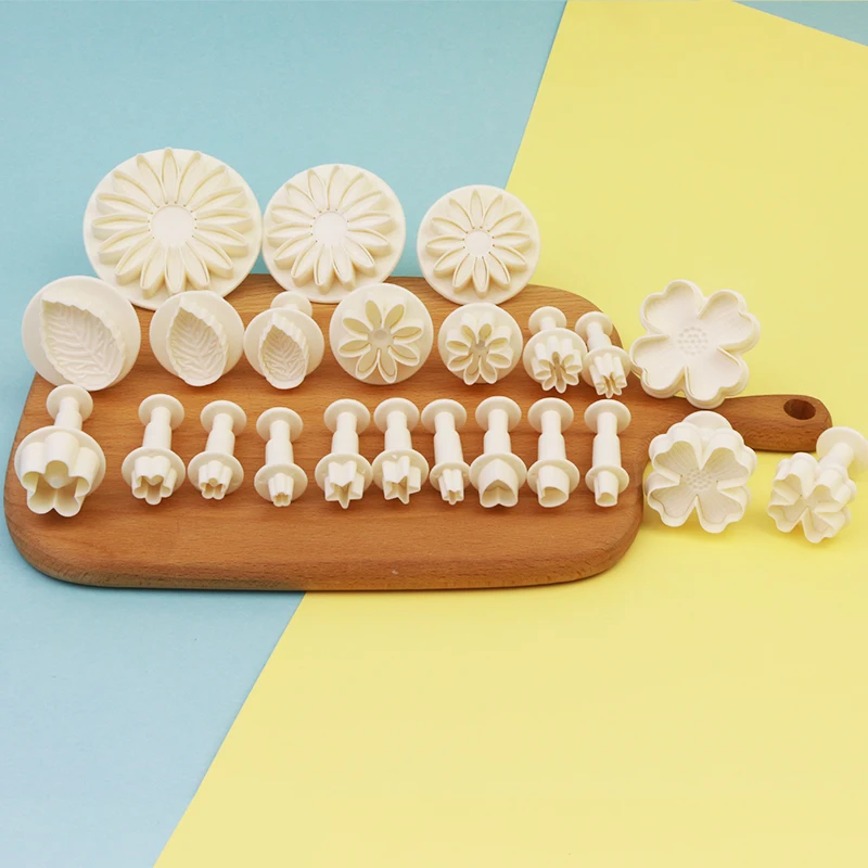 

23 pcs Hot Sale Resosteria Plastic New Fondant Mold Cake Supplies Decoration Tools Cutter Set Baking Tools Cake Decoration//