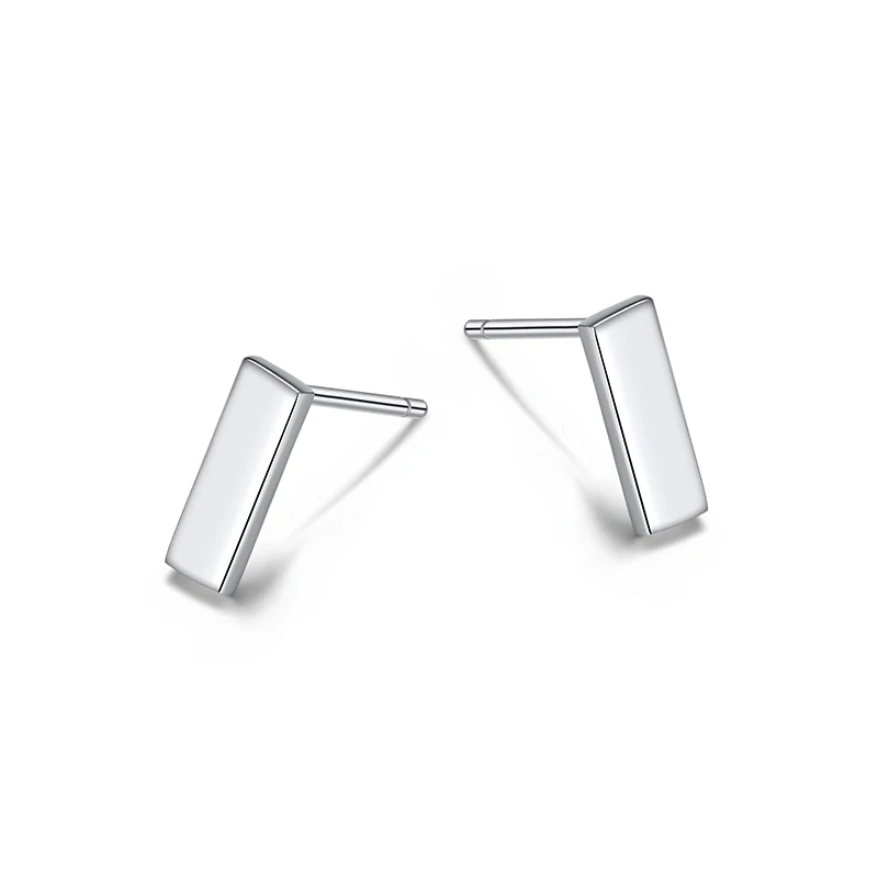 

RINNTIN SE323 aretes de moda women men jewelry wholesale 925 silver square stud earrings