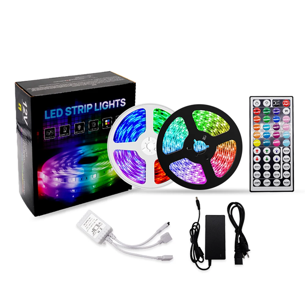 LED Light Strip Kit RGB SMD5050 65.6ft 360LED IP20 Non-Waterproof IR Controller 44-key Remote led strip lights