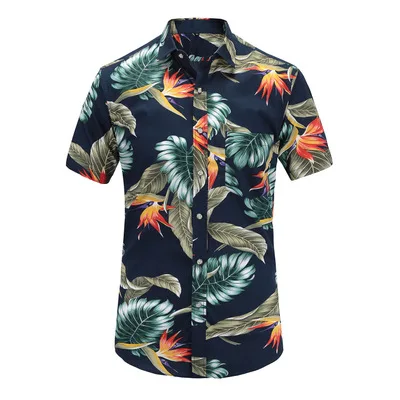 

Factory Supplier Custom Fancy Island Cotton Hawaiian Printed Floral Shirts Men