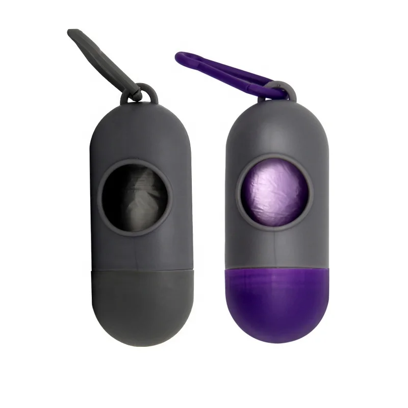 

Factory Wholesale Portable Custom Pet Poop Bag Holder Dog Poop Bag Dispenser, Purple/gray