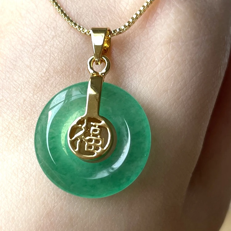 

2021 New Arrival Chinese Necklace Jewelry lucky green stone necklace