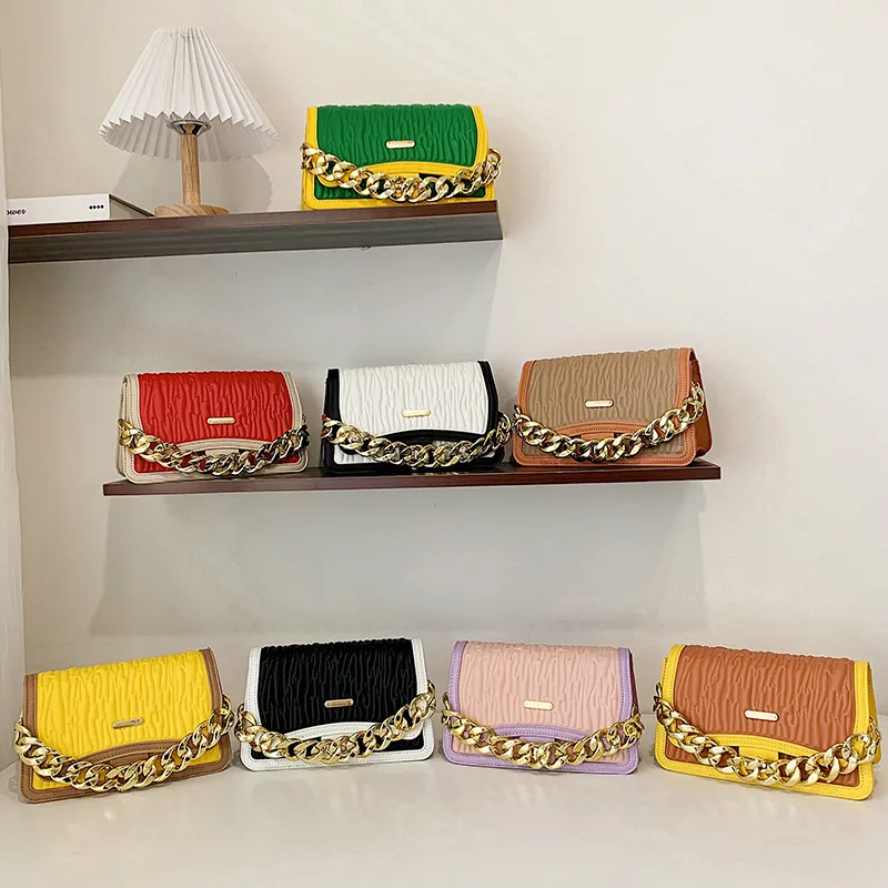 

New fashion handbag 2022 young ladies leather fashion handbag design chain purse