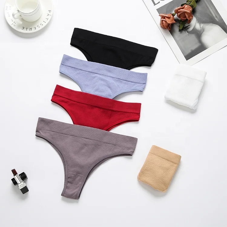 

Low Waist Underwear Hip Lift Briefs Plus Size Panties Seamless Thong G-string For Womens