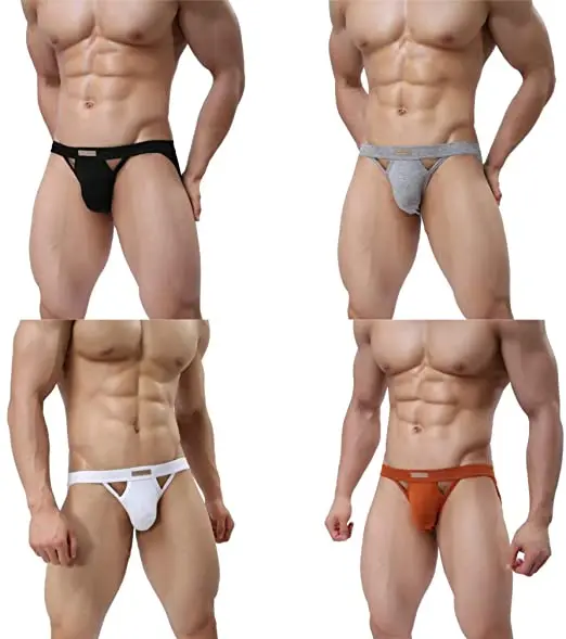 

gay Men's Briefs design Sexy Underwear contton Jockstrap Panty G String, White,black,orange,red