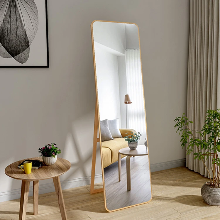 

household Full-length mirror simple wall solid wood fitting mirror clothing store full-length mirror, Instinctive size frameless, instinctive size frameless, ect