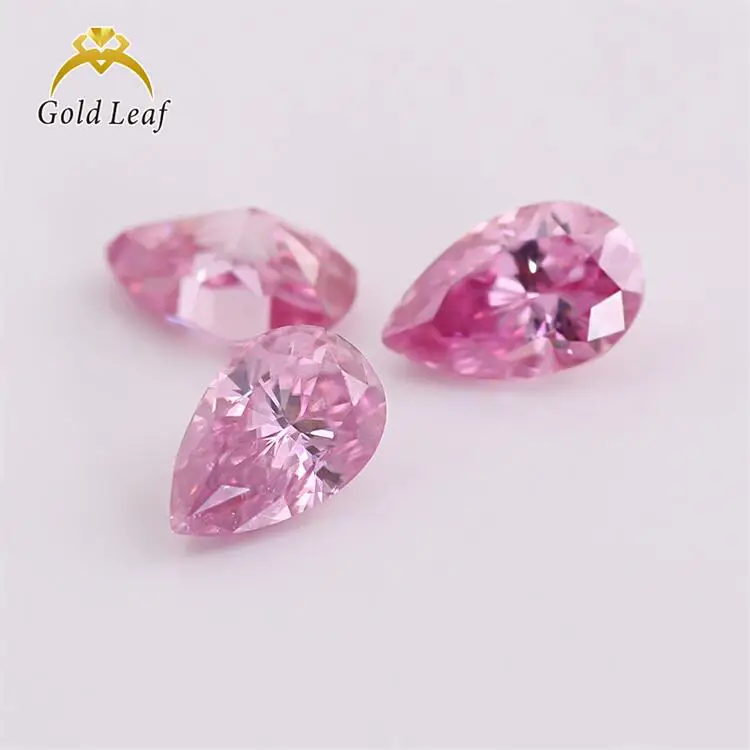 

Goldleaf custom vvs moissanite pear cut pink loose stone mossanite GRA certified moissanite diamonds for jewelry
