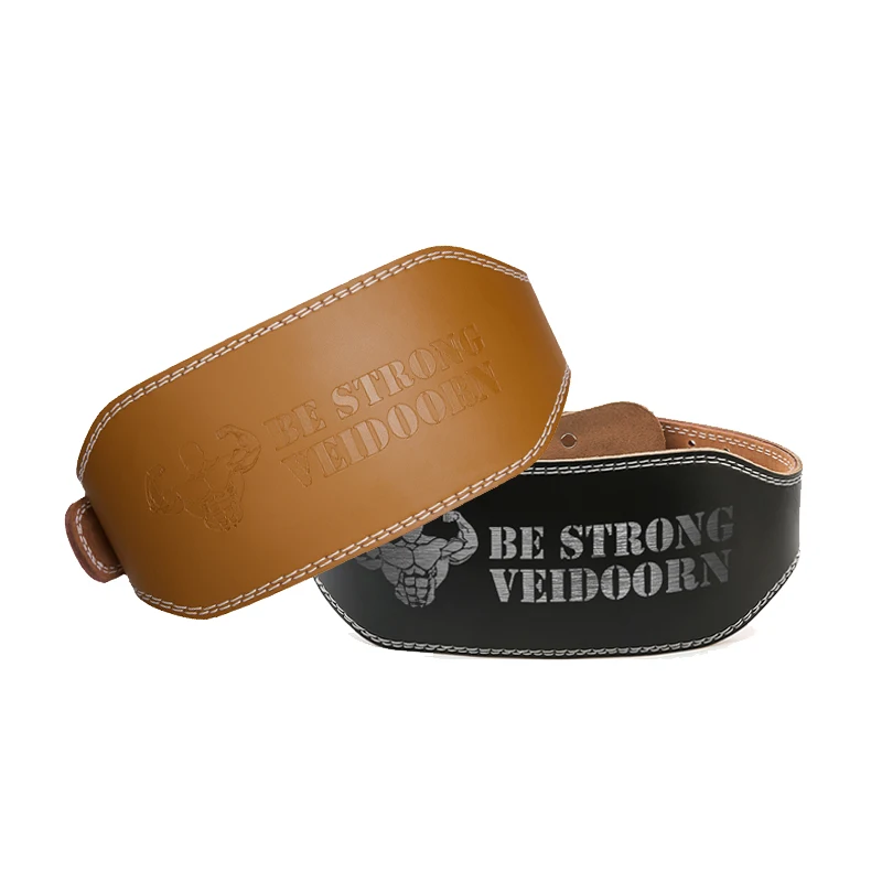 

High Quality Customize Logo Sports Gym Workout Exercise Cowhide Waist Trimmer Belt Training Waist Support, Black