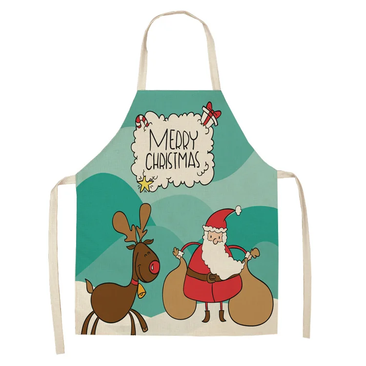 

Amazon hot new Christmas apron modern minimalist oil-proof anti-fouling kitchen sleeveless apron can wipe your hands custom logo