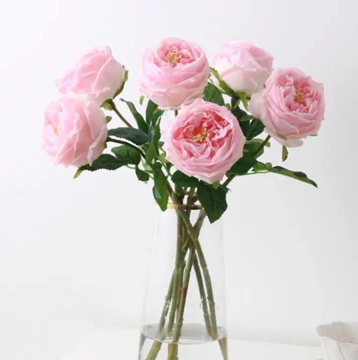 

Single Stem Austin Rose High Quality Real Touch Single Moisturizing Rose Wedding Party Valentine Day Home Living Room Decoration, 6 colors