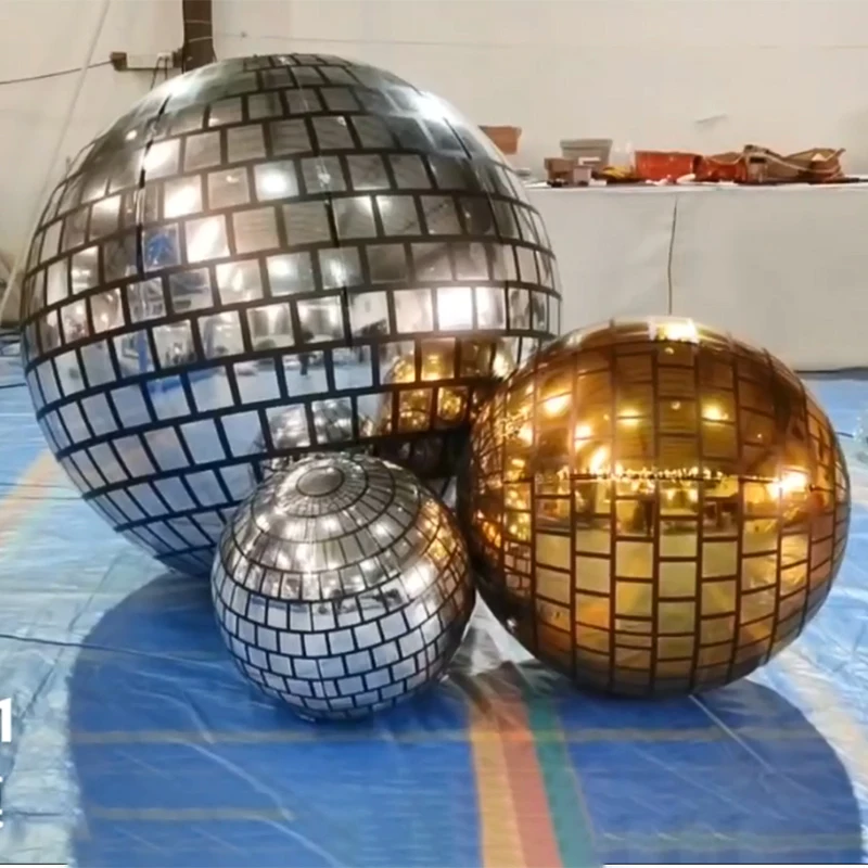 

Giant Event Decoration Silver colorful PVC Floating Sphere giant silver pvc inflatable mirror ball deluxe inflatable mirror ball