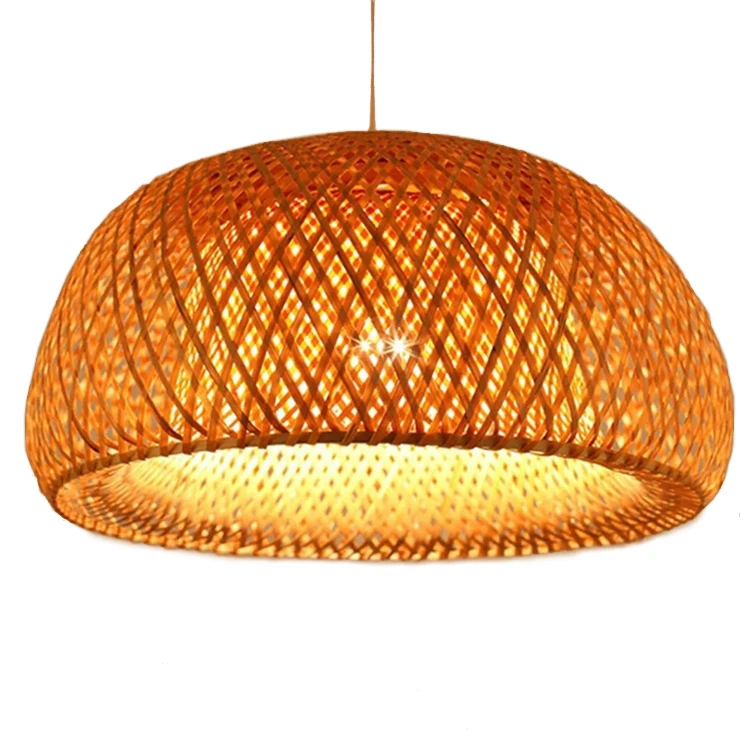 Customized Design Cheap Flush Mount Nordic Style Bamboo Rattan Lamp Pendant Light