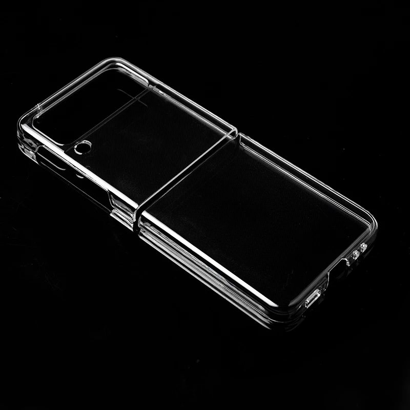 

Phone case clear back cover for samsung z flip3 PC hard Cover case for Z flip 3, Clear, black