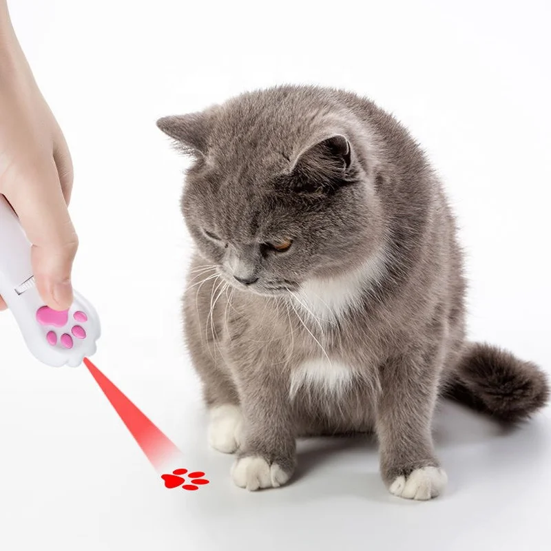 

Cat laser wand battery separable with UV flashlight cute cat interactive laser pet toy, 4 colors