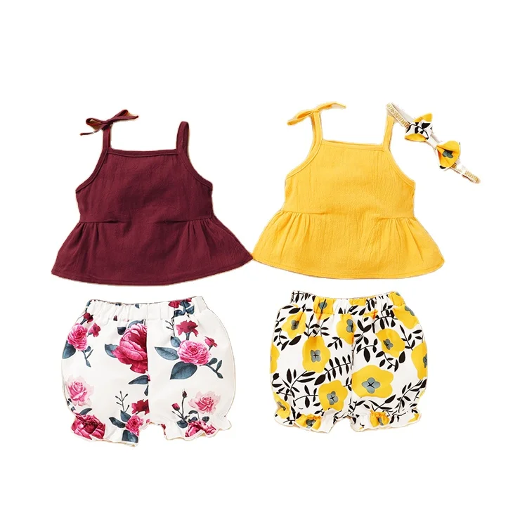 

Comfortable and soft sleeveless 0-3 months new born baby sets girl clothes clothing