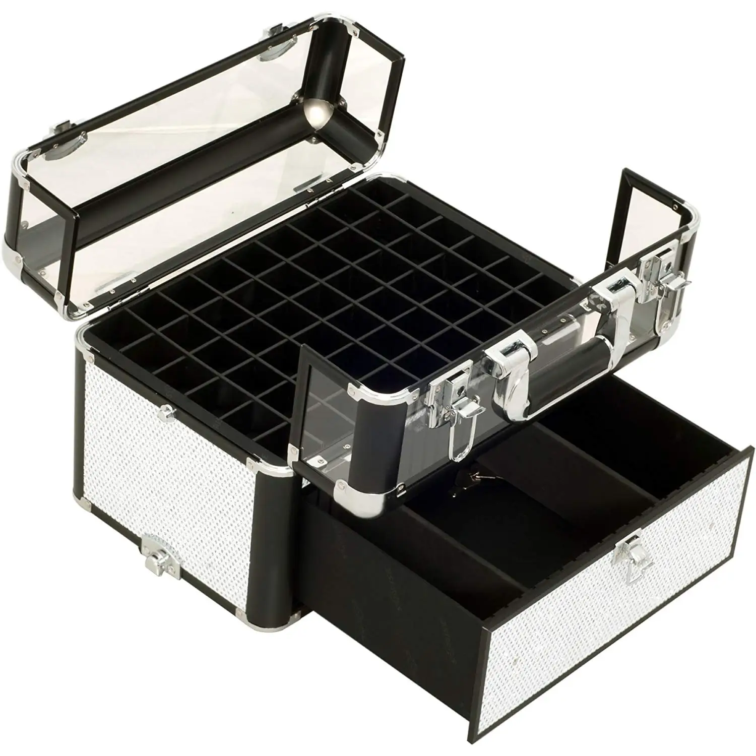 2020 New Products Nail Artist Case Clear Acrylic Makeup Train Case