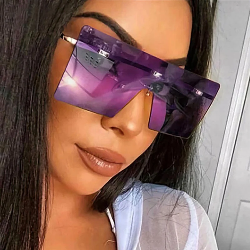 

Custom oversized Sunglasses newest unisex anti-glare metal privacy shield style women sunglasses 2021, 14 colors