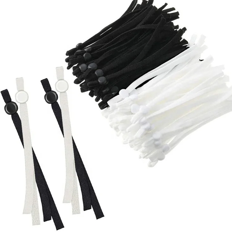 

Flat Elastic Cord Bands with Adjustable Buckle Stretchy Sewing Strap Band Ear Loop Anti Slip Elastic Band for DIY Cover