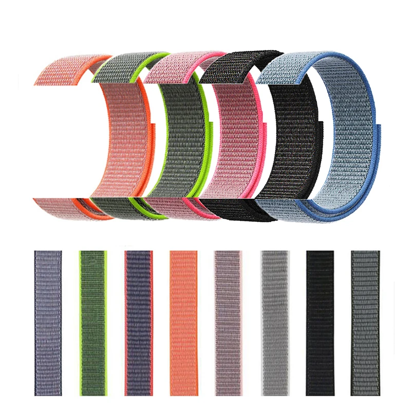 

2021 new nylon strap 44mm for apple watch band 40mm sport watch band iwatch for apple watch series 6 5 4 3 2 1, Rainbow color,seven color,blue,china red,red black,alaskan blue, etc.