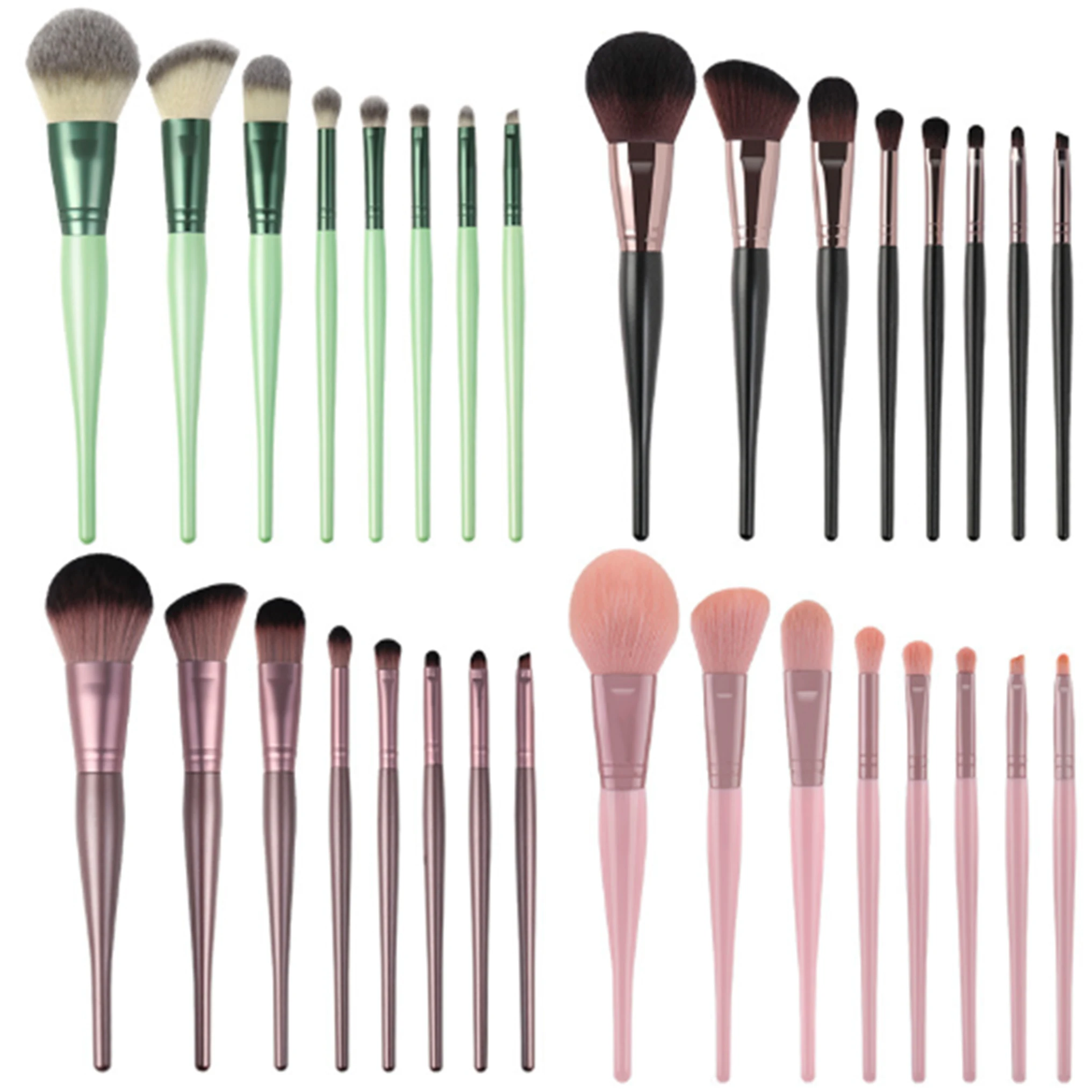 

green/brown make up brush sets edge makeup manufacturers brushes kit for face private label makeup cosmetics tools set