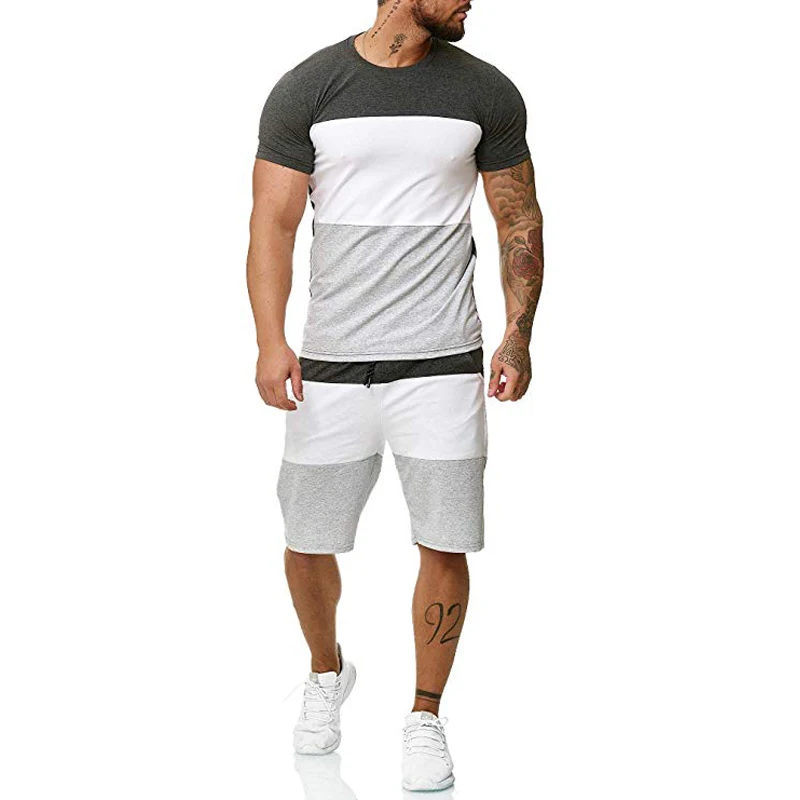 

Patchwork delivery T-shirt shorts 2-piece set 2021 football jersey