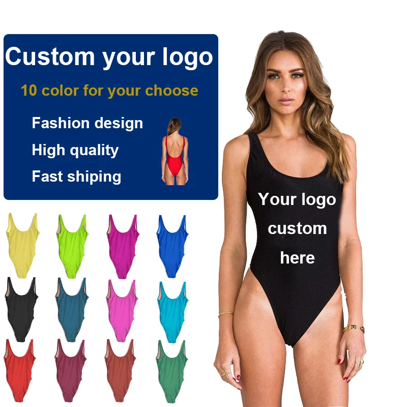 

2019 Hot swimwear & beachwear one piece swimsuit sexy girl bikini women pure v neck bathing suit in beach, Red;blue;black