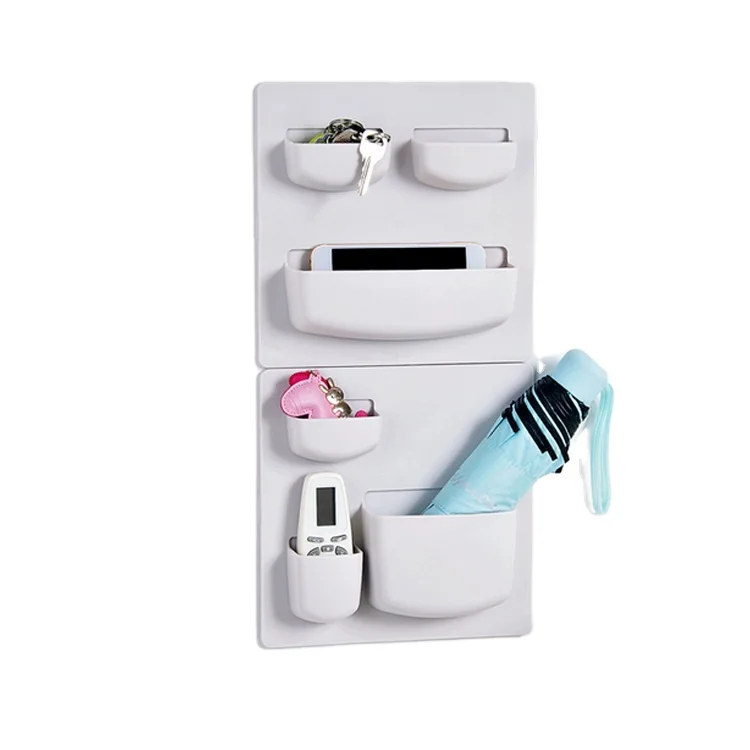 

Household Bathroom Organizer Large Seamless Storage Racks Sticker Type Kitchen Wall-mounted Storage Shelf