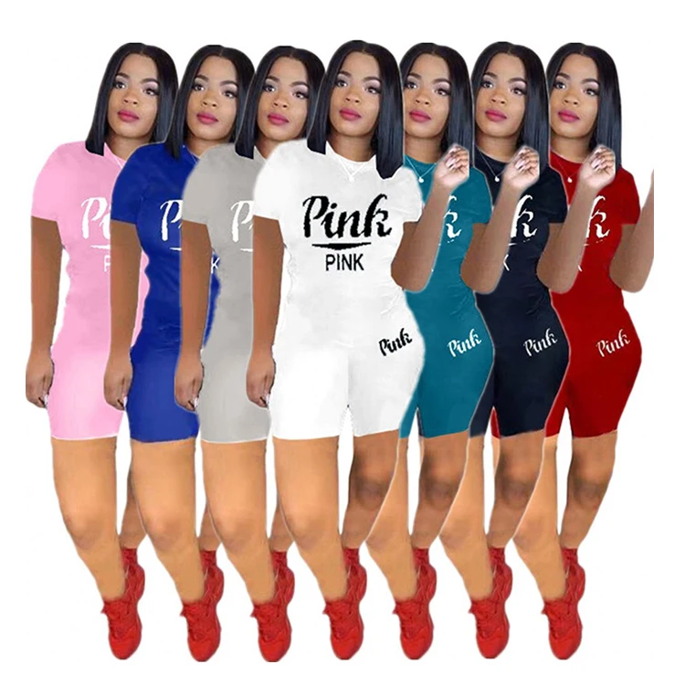 

S6207 Plus Size Women Clothing 2021 Summer Boutique Clothing Women Two Piece Short Set