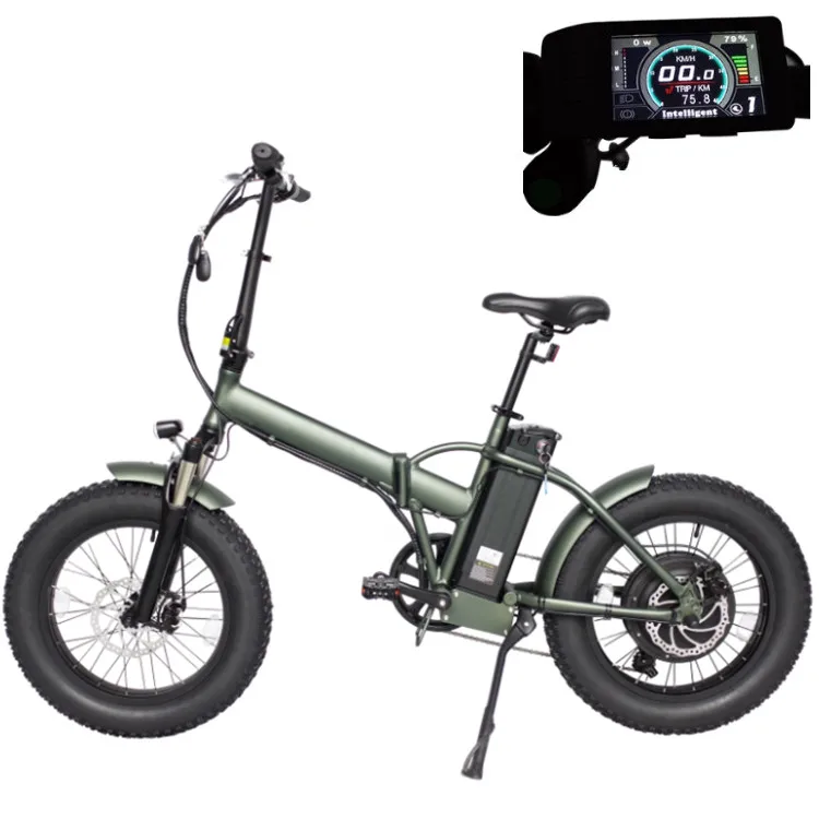 

Freeship !! HALO Power Dropship cool FAT tyre ELECTRIC BIKE 1000W 20" new style fat tire folding electric bike