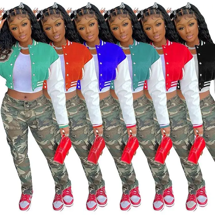 

Fall 2021 Women Clothes Long Sleeve Fashionable Outdoor Autumn Women Jacket Baseball Coat