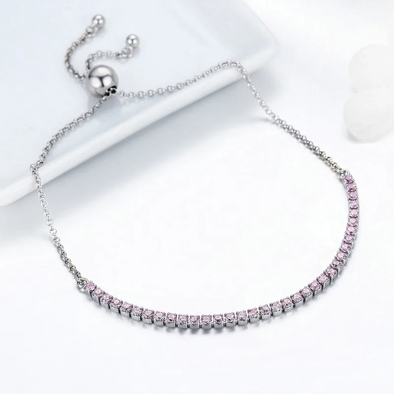 

925 Sterlin Silver Luminous Strand Tennis Jewelry Bracelet