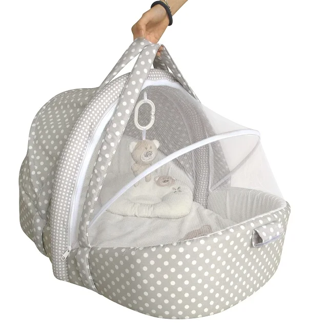 
Promotion Light Candy Bear Travel Tent Funny Newborn Baby Moses Basket With Pillow And Mattress 
