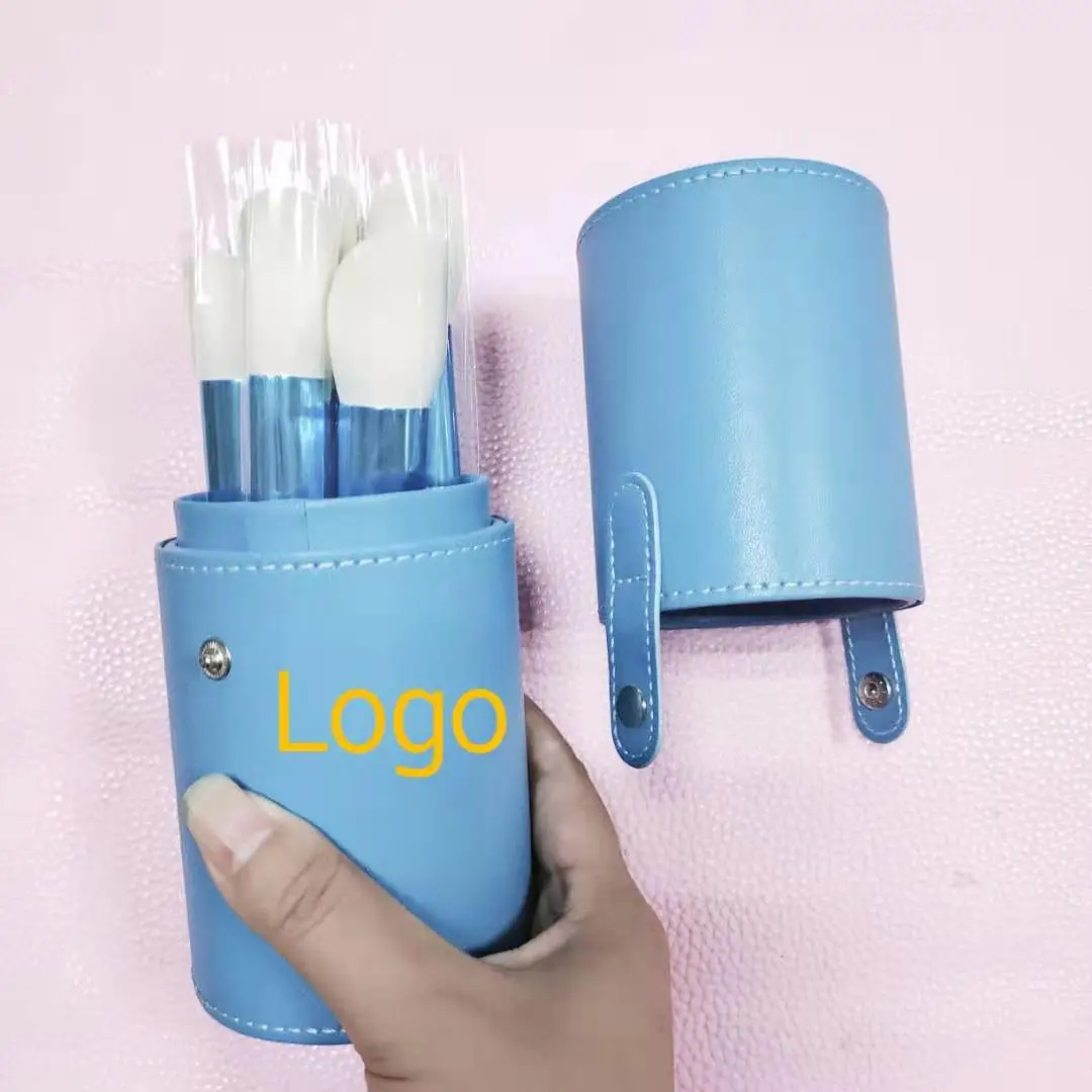 

Fashion PU Makeup Brush Cylinder Storage Case Large Capacity Cosmetic Make Up Brush Holder PU Cosmetic Bag, Blue, purple, red, white, black, pink, dark pink, mint green, marble