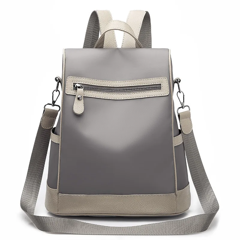 

Mini-Rucksack Korean Fashion Mini Soft Leather Simple Oxford Cloth Backpack School Bag, Khaki/dark gray/black 3 colors