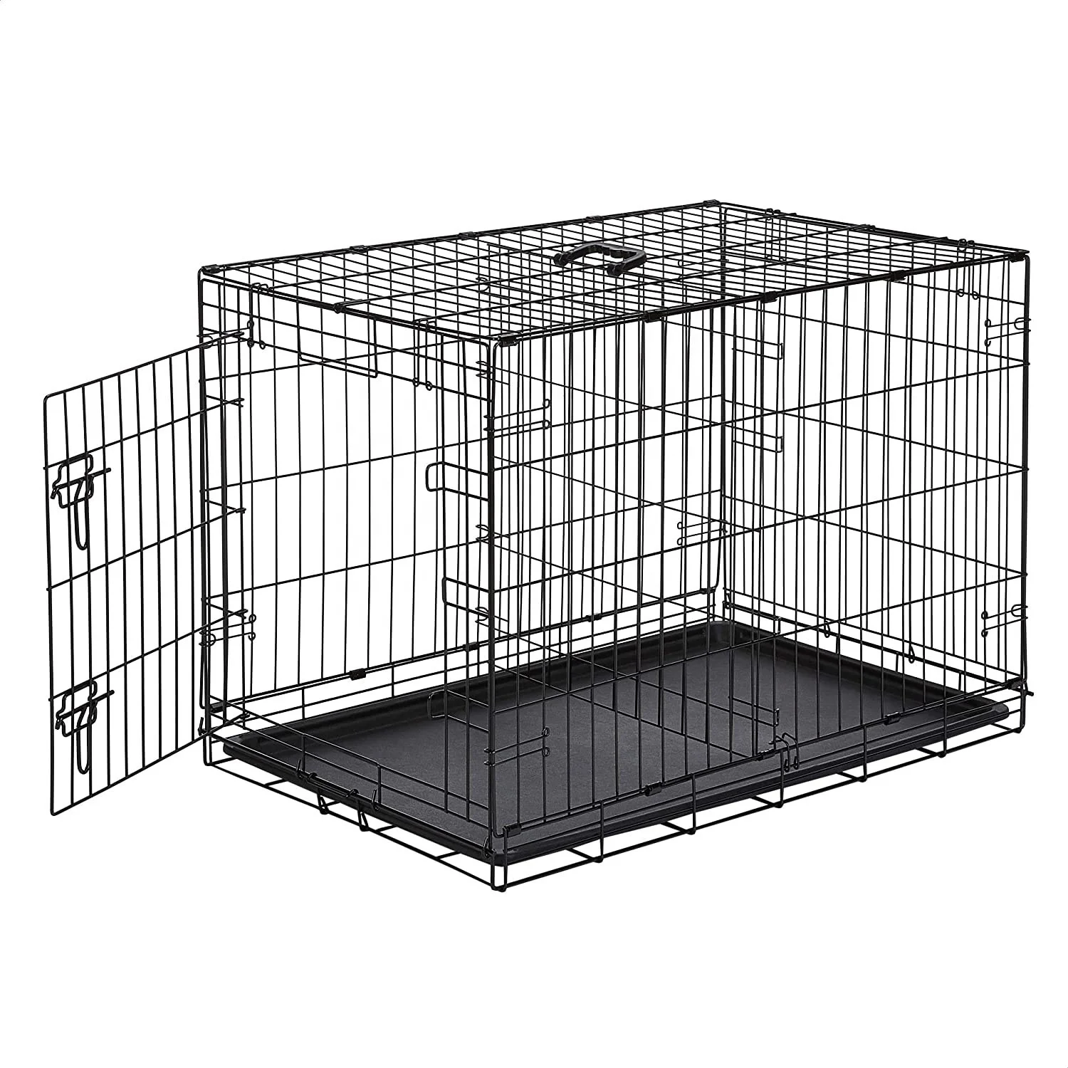 

36 Inch Pet Crate With Tray Cage Dog Stainless Steel Large Size Metal Foldable Cheap Dog Cage