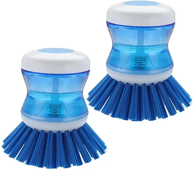 

DS1011 Kitchen Dishwashing Brush Scrubber Cleaning Cleaner Dish Soap Brush Grips Press Soap Dispensing Palm Brush