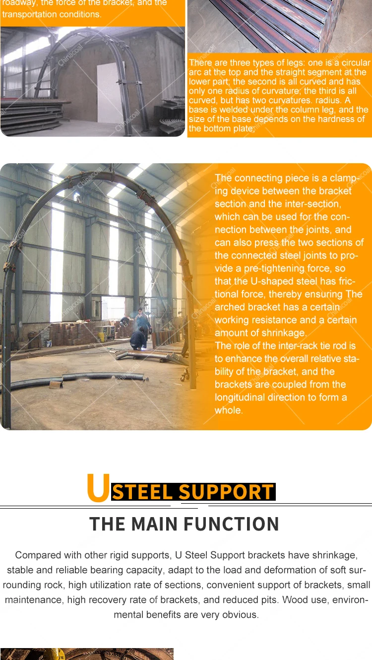 U25,U29,U36 Curved Steel Arch Roof For Mining Steel Beam Arch Support