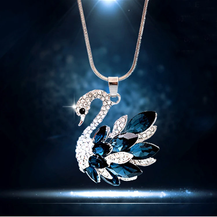 

Bling Swan Rhinestone Pendant High Quality Fashion Necklace 2021 Trendy